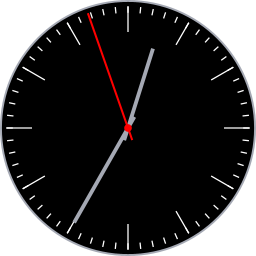 Retro Black: Mid-century modern black clock.